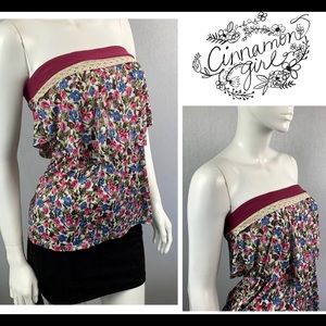 NWT Boho Layered Crochet Trim Beach Tube Top